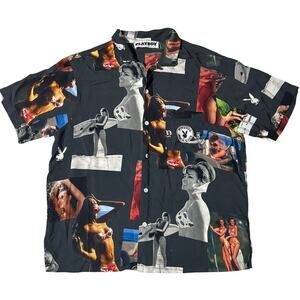 Playboy x PacSun Surf Club Casual Button Up Down Short Sleeve Graphic Models MED